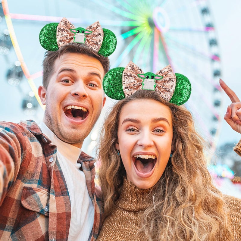 MADO Mouse Ears Headband for Women, Kids, and Adults - Green Park Ears Headbands (STWARS-GG-YD) - Image 2